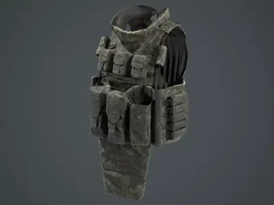 Russian 6B45 Ratnik Plate Carrier Vest Low-poly 3D model