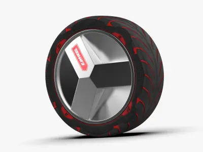 RC Car E Wheel V3 3D model