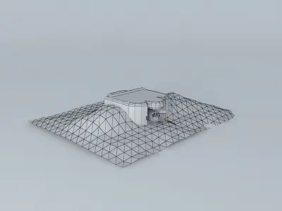 Bunker 3 Longues Battery Free 3D model