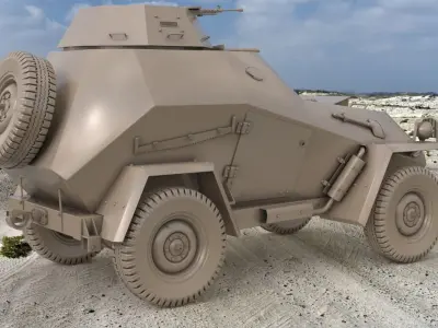 BA 64  Clay VRay 3D model