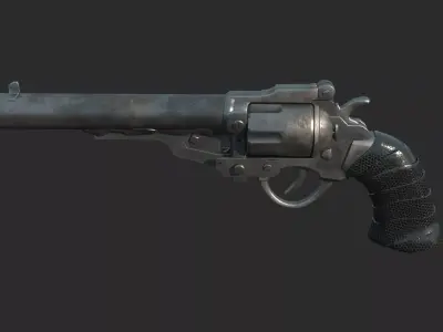 Future apocalyptic-style assembled revolver 3D model