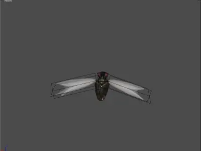 Low Poly Background Flies and Bees Animated Low-poly 3D model