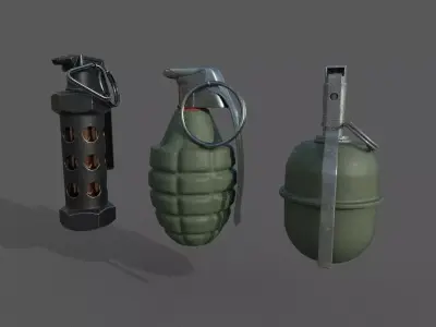 Grenade Pack Low-poly 3D model