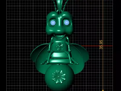 Fish Freshwater Pearl Pendant 3D print model