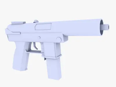 Tec 9 Submachine Gun Low-poly 3D model