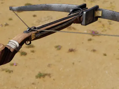 Crossbow bow and arrow Free low-poly 3D model