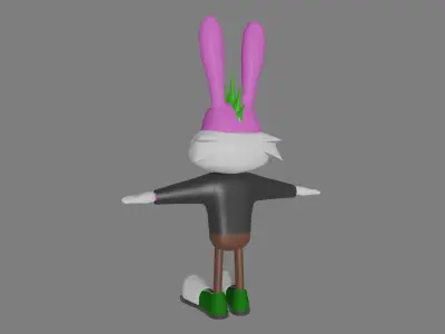 Punk Bunny Low-poly 3D model