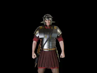 Roman Legionary Leg IX Hispana 120 AD - Rigged Low-poly 3D model