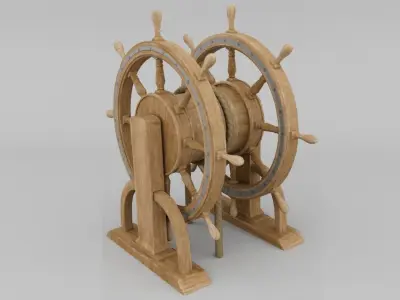 Ships Wheel from a Ship of the line -ship 3D model