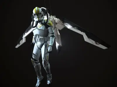 Clone trooper Phase 2 sky trooper Low-poly 3D model