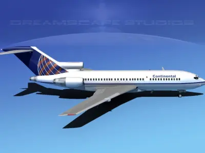 Boeing 727-100 Continental 2 3D model