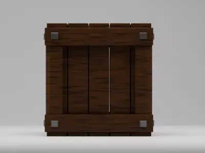 Low Poly Wooden Crate 3D model