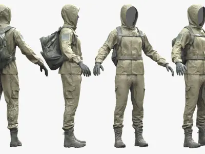 Male Hunting Outfit 2 Low-poly 3D model
