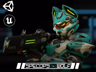 Liv - SpecOps Wolf Low-poly 3D model