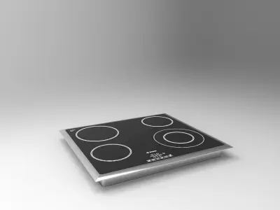 cookware electric cooktop with four burners 3D model