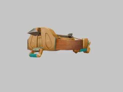 Cartoon Crossbow Low-poly 3D model