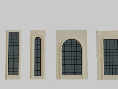 Architectural House Parts Kitbash Low-poly 3D model