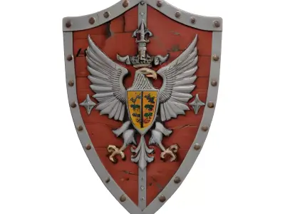 Damaged Medieval Kite Shield 3D model