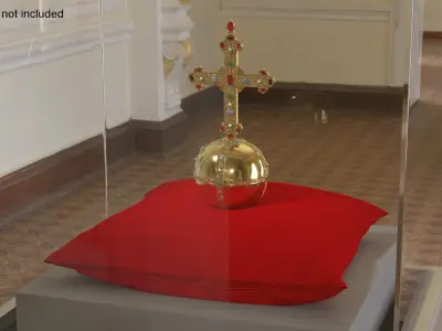 Minimalist Globus Cruciger Displayed on Cushion 3D model