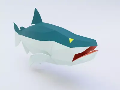 Chinook salmon fish 3d model  Low-poly 3D model