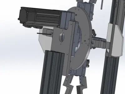 Rotating four-station detection system 3D model