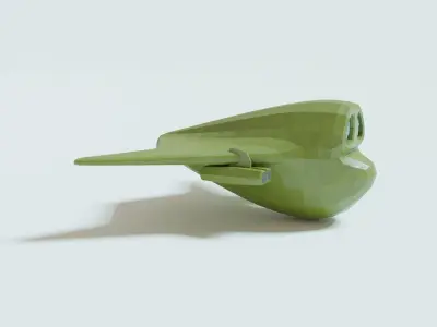 Green bomber airplane Low-poly 3D model