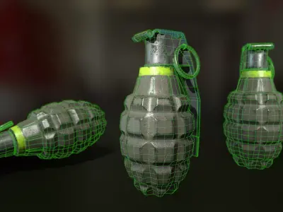 Mk 2 Hand Grenade Low-poly 3D model