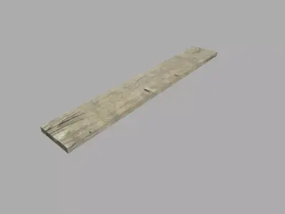 low poly wood plank Low-poly 3D model