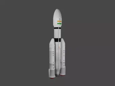 PSLV ISRO CHANDRAYAAN 3 Low-poly 3D model Low-poly 3D model
