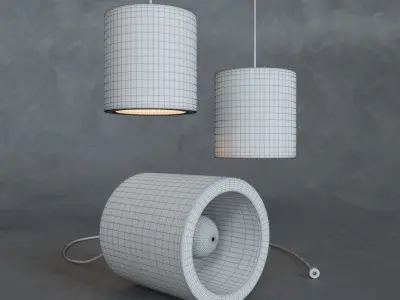 Lamp C-light plywood Free low-poly 3D model