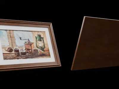 Cafe Wall Pictures Free 3D model