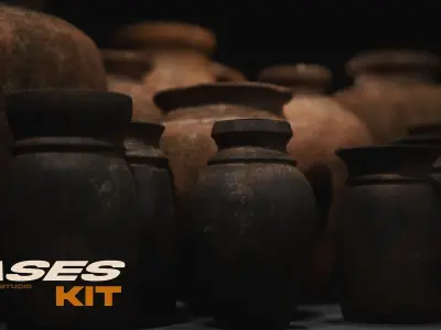 Vases Kit Low-poly 3D model