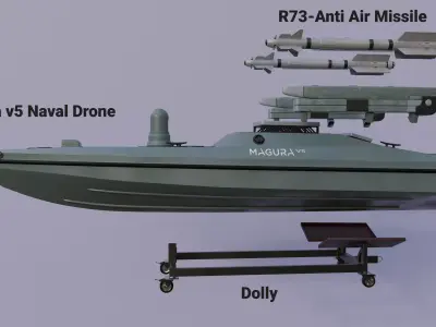 Magura V5 Naval Drone Unmanned Surface Vehicle Low-poly 3D model