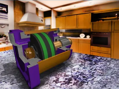 A hydrocylinder kitchen appliance on counter top Free 3D model