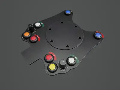 Steering Wheel Button Plate 01 Low-poly 3D model