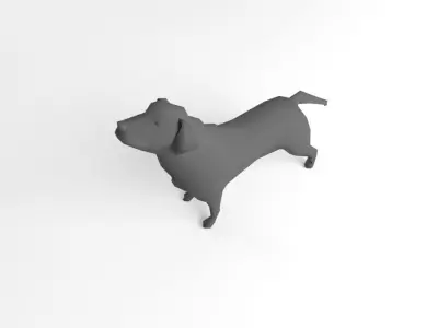Dog Labrador Retriever Low Poly Game Ready Low-poly 3D model