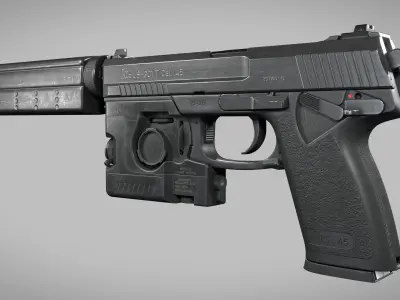 Heckler Koch MK23 Phase 1 OHWS Low-poly 3D model