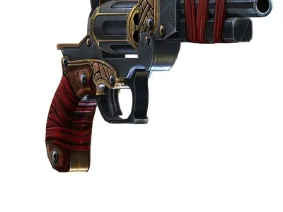 Multibarrel Short Barrel Revolver 1 Low-poly 3D model