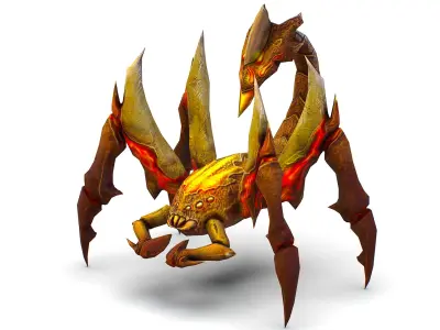 Low Poly Monster Yellow Scorpio Creature Low-poly 3D model