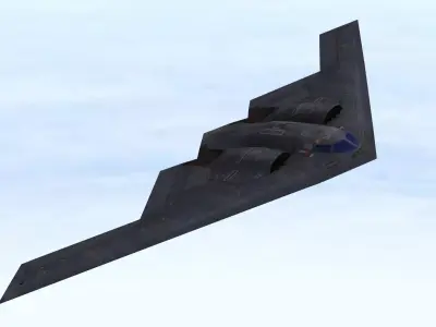 Fighter Jet Flying In Sky Plane V05 Low Poly 3D Model Low-poly 3D model