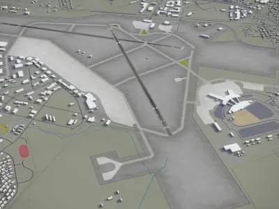 Charleston Airport Low-poly 3D model