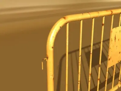 Barrier Fence High Detail unwrapped 3D model