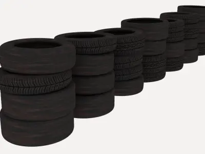 tires pile 1 3D model