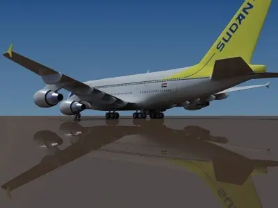 Sudan Airways Airbus A380 3D model