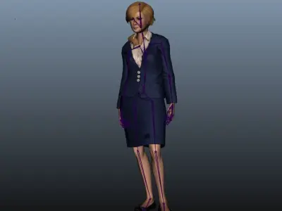 Female Airhostess - Animated Low-poly 3D model