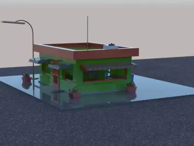 Store Building Model Low-poly 3D model