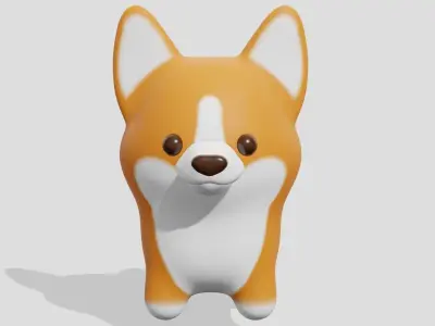 Cute corgi dog  3D model