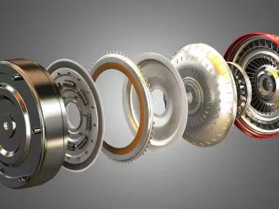 Transmission Torque Converter - with 5 Interior Parts 3D model
