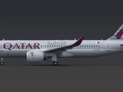 Qatar Airways A320 NEO 3D model