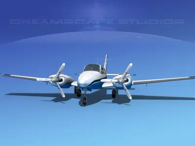 Beechcraft B55 Baron V06 3D model